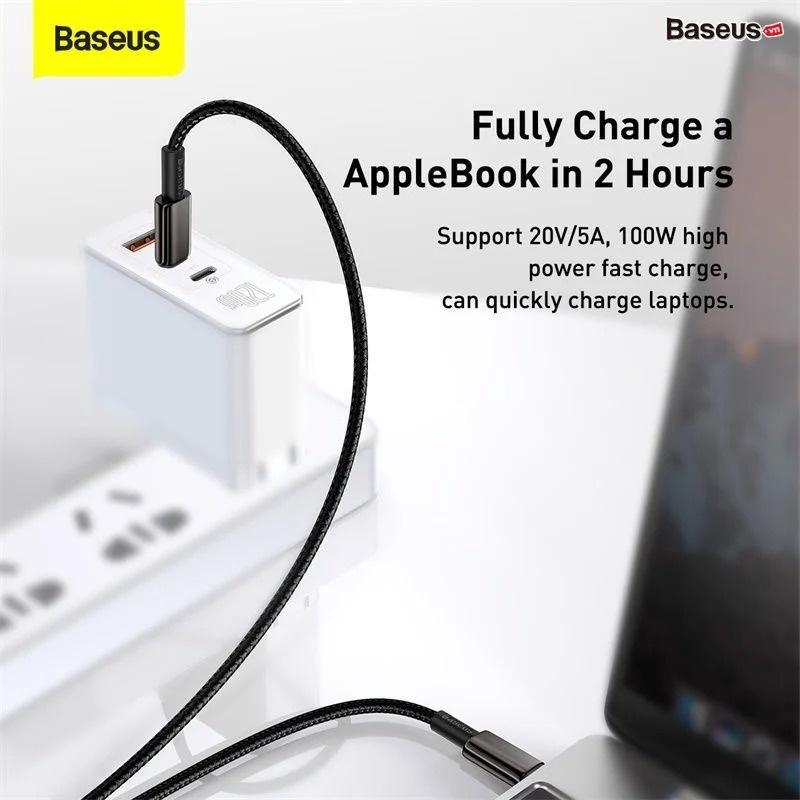 Cáp Sạc Nhanh Type-C To Type-C Baseus Tungsten Gold Fast Charging Data ( hàng chính hãng )