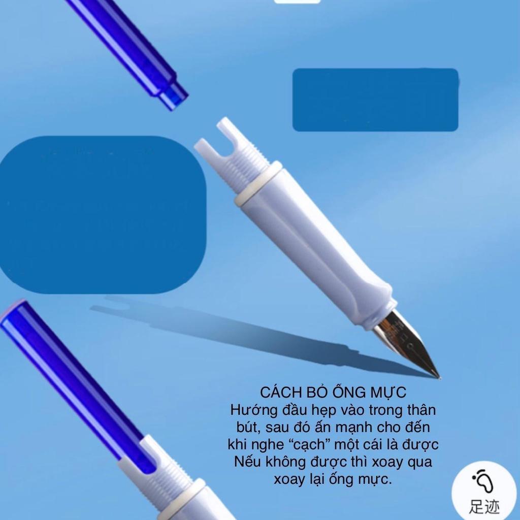 Set 02 bút mực xanh kiểu dễ thương có thể bôi xoá được hai loại ngòi nét đậm và nét nhạt