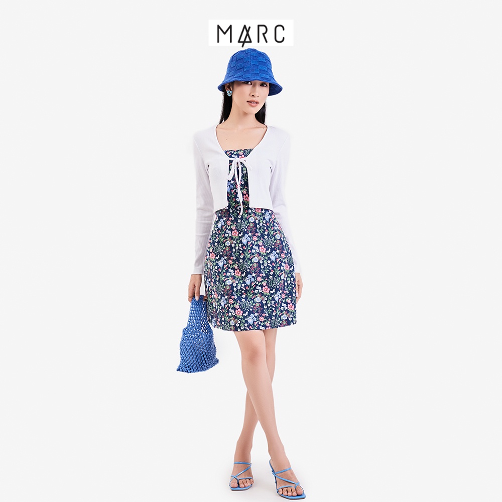 Áo khoác cardigan dài tay nữ MARC FASHION thắt nơ cổ CBMH081922