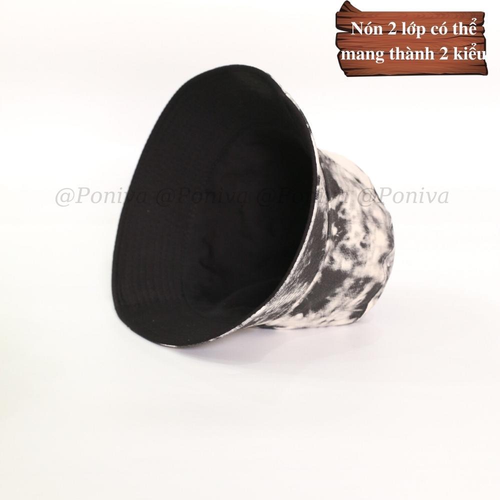Mũ bucket ️ Nón tai bèo vành cụp phối màu loang 2 lớp form unisex BKL01 nhung tăm Ulzzang Thời trang PONIVA siêu hot