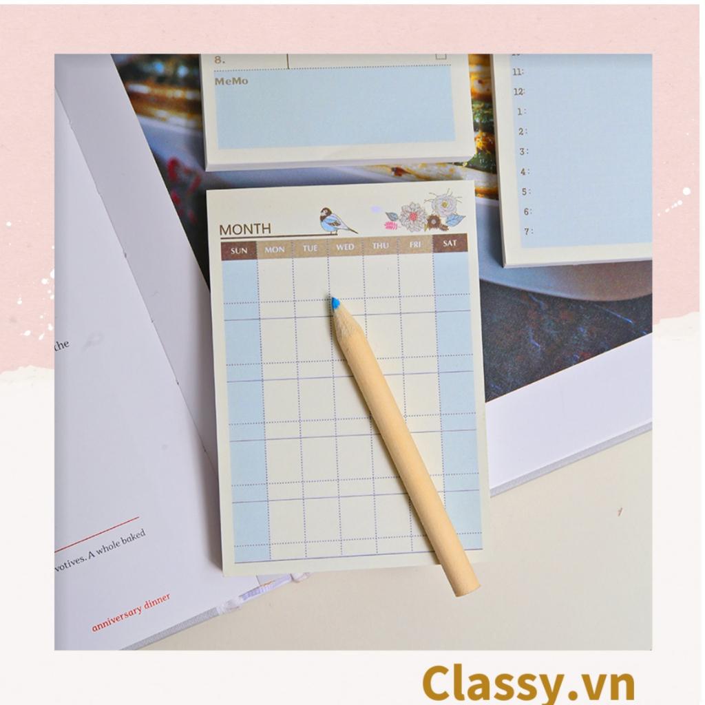 60 miếng Classy Planner và Checklist phiên bản layout tuần, tháng chia khung cho học sinh, nhân viên văn phòng PK1723