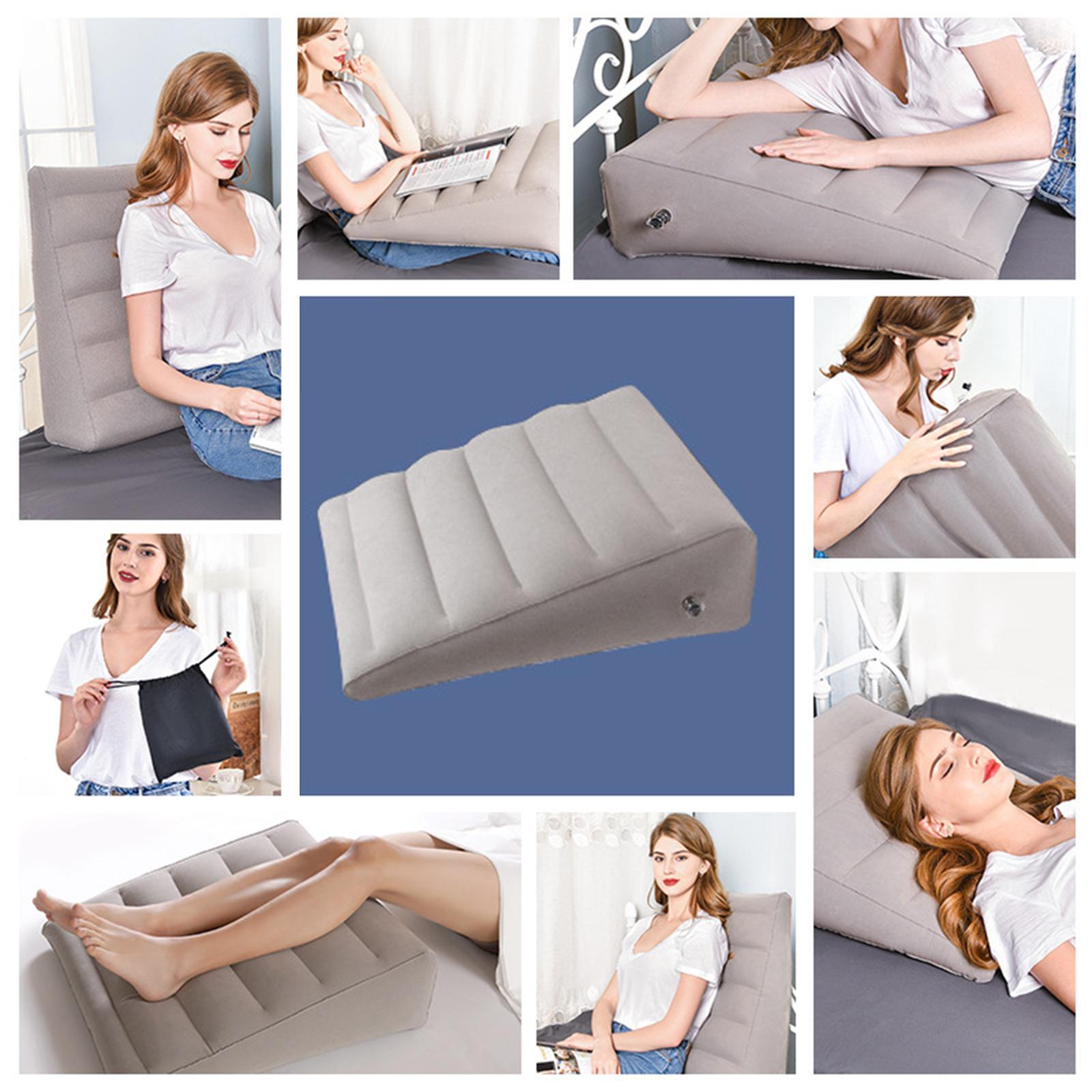 Inflatable Wedge Pillow, Bed Pillow, Fast Inflating Deflation Head, Shoulder, Back, Leg Support Support  Pillow for Office Bed