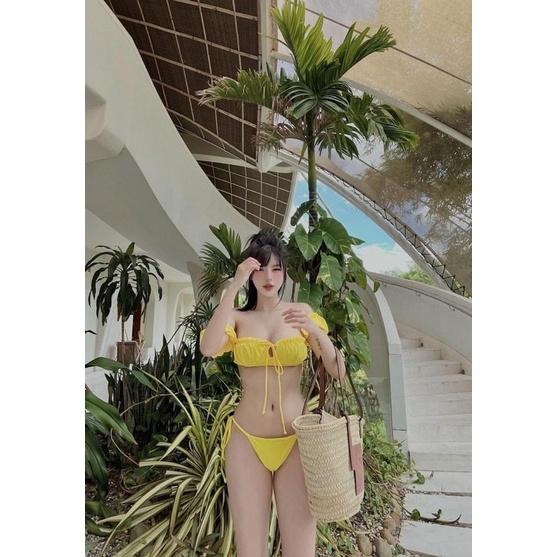 Bikini trễ vai sexy siêu xinh màu vàng