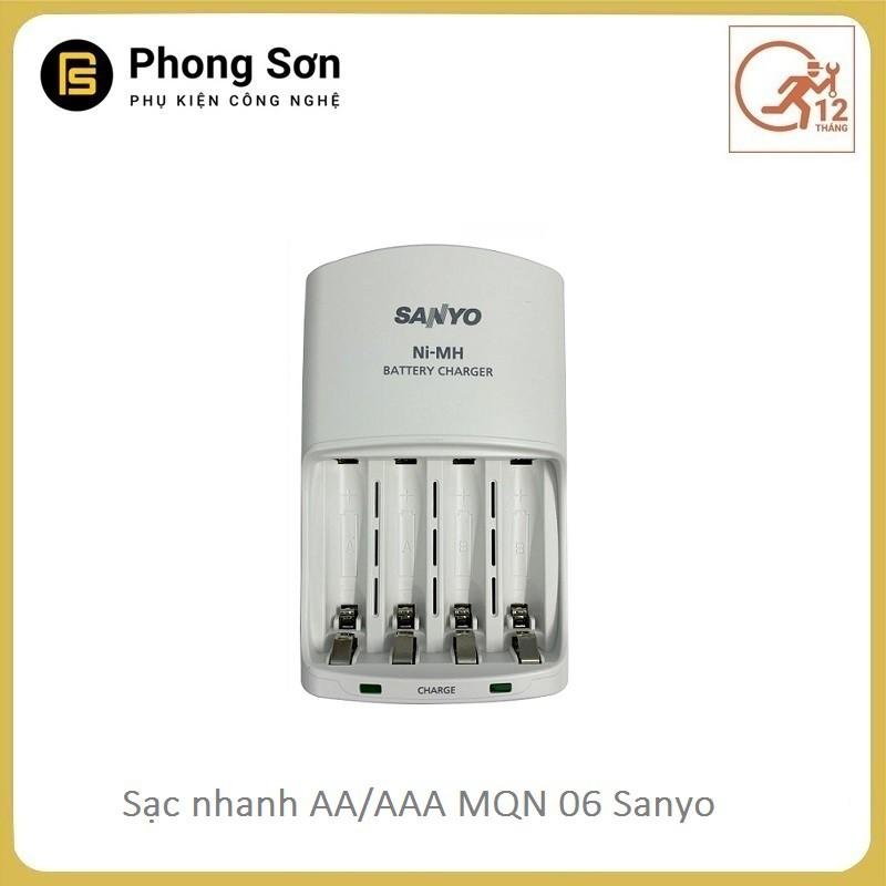 Combo Sạc pin AA/AAA MQN06 Sanyo ( Sạc nhanh ) + Pin sạc AA vỉ 4 viên 1900 mAh  - Hàng Chính Hãng