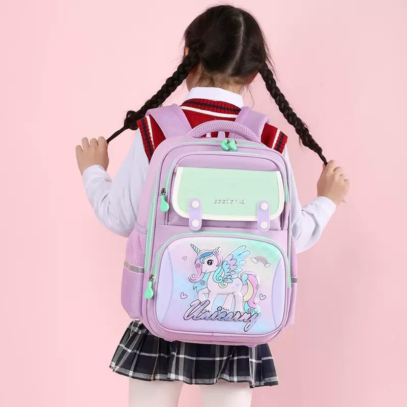 Balo học sinh tiểu học cho bé trai gái đi học cấp 1 vải Oxford cao cấp màu pastel dễ thương BF18-121