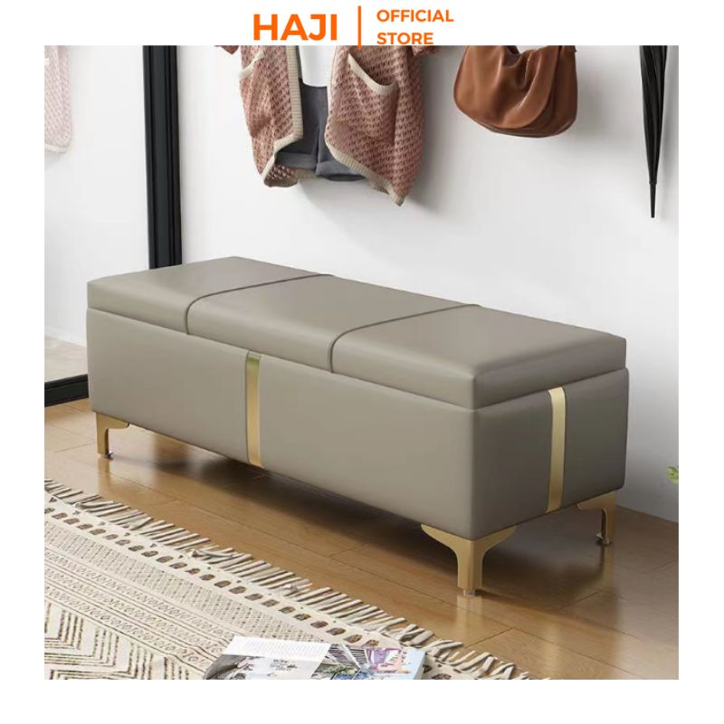 Ghế chờ sofa dài cao cấp, ghế đôn sofa, ghế có hộp chứa đồ tiện lợi thiết kế thông minh thương hiệu HAJI - GC32