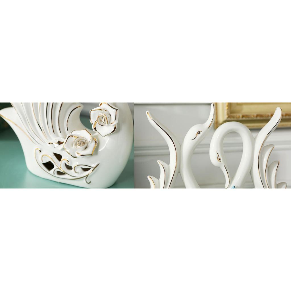 Thiên Nga Trang Trí Cao Cấp Gốm Sứ DHTN006