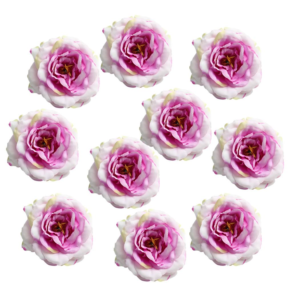 10 Pieces Artificial Peony Silk Flower Head DIY Accessories