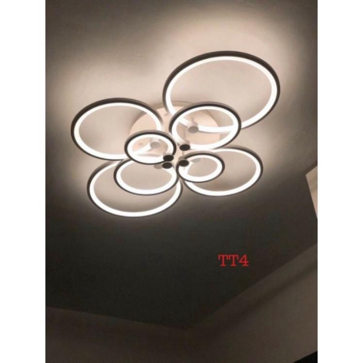 Đèn trần 8 vòng, đèn mâm trần led, đèn trang trí, đèn decor, đèn ốp trần 8 cánh DT HQ