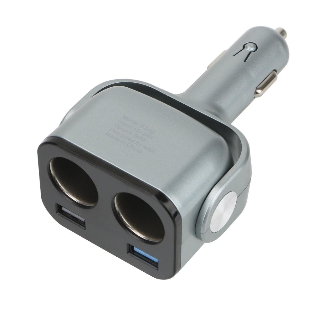 Tẩu sạc nhanh hai cổng USB QC 3.0 12V cho xe hơi