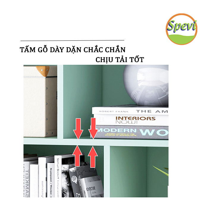 Tủ Kệ Sách Gỗ Đa Tầng 4 Chân Cao Cấp FIVO Mẫu FB60 Màu Gỗ, Nội Thất Lắp Ráp Đơn Giản, Nhiều Ngăn Rộng Rãi (Có Kèm Tấm Lưng)