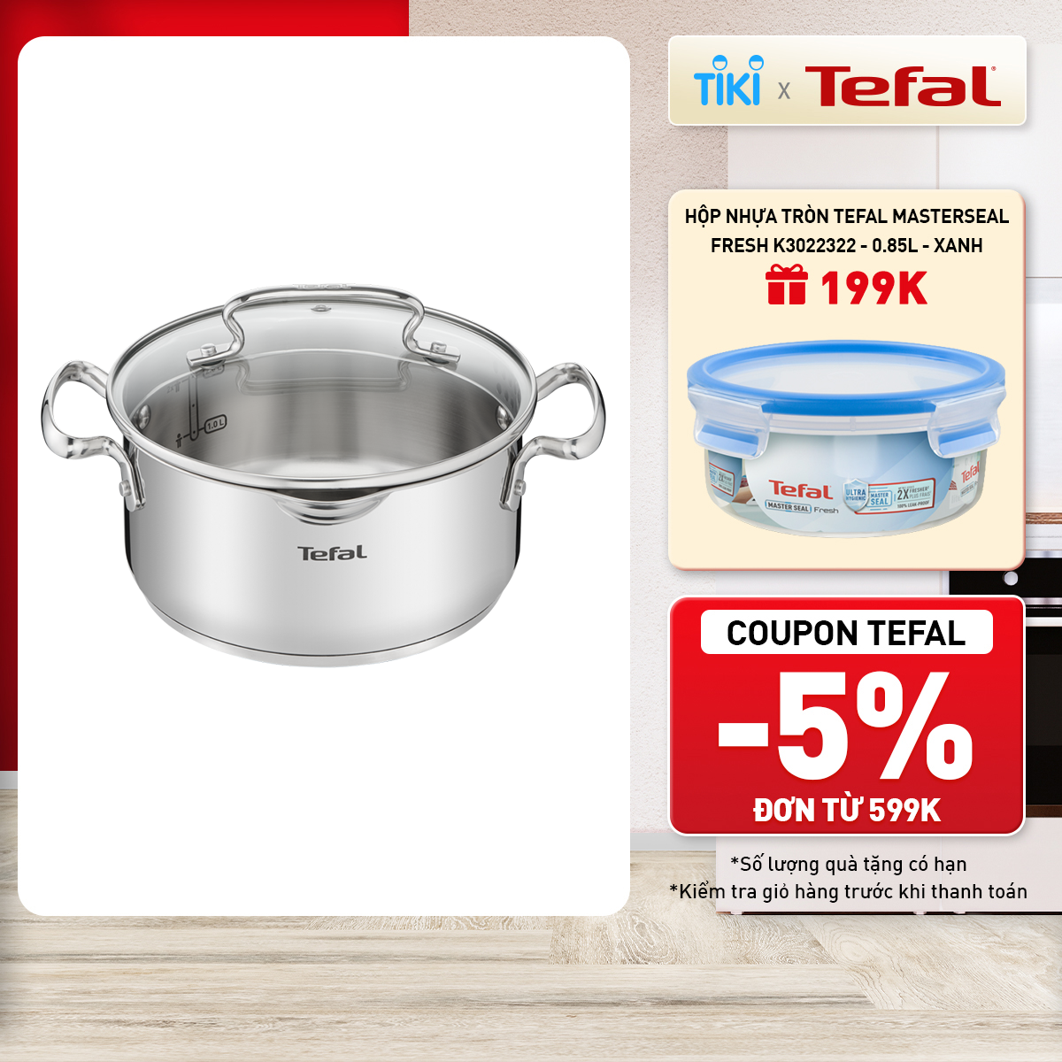 Nồi Inox Tefal Duetto Plus cao cấp - Hàng chính hãng