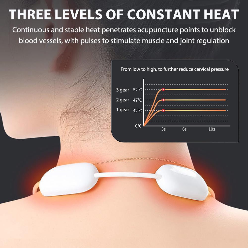 Treo cổ tử cung Massager điện EMS cổ vai Massage di động Nén nén Massager Thiết bị cổ thông minh (Đen)