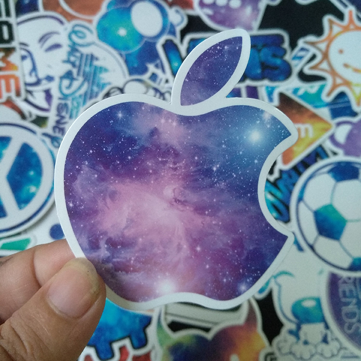 Bộ Sticker dán cao cấp chủ đề MÀU TÍM GALAXY - Dùng dán Xe, dán mũ bảo hiểm, dán Laptop