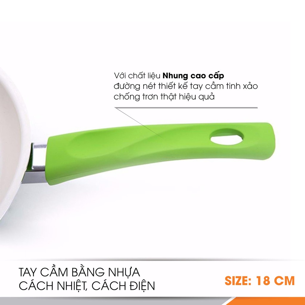 Chảo chống dính 18cm Comet Ceramic CH11-18 - Hàng Chính Hãng