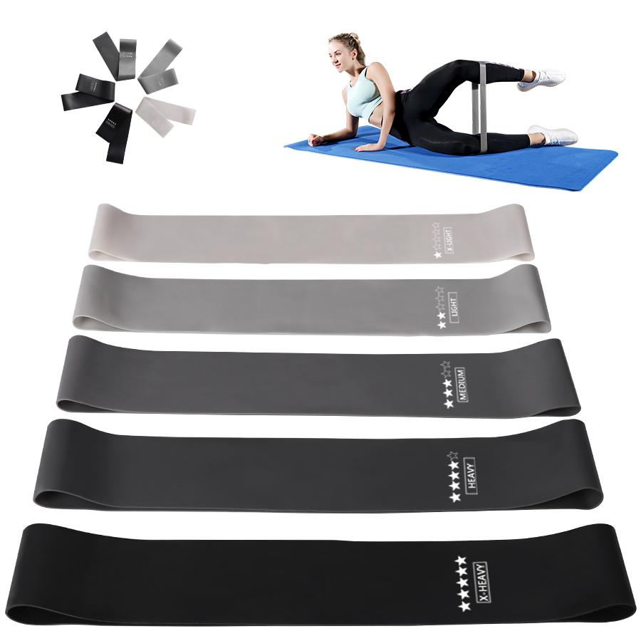 5 cấp độ khác nhau của dải điện trở Pilates thể thao cao su tập thể dục tập thể dục thể dục mở rộng thiết bị tập luyện CrossFit Color: hei set