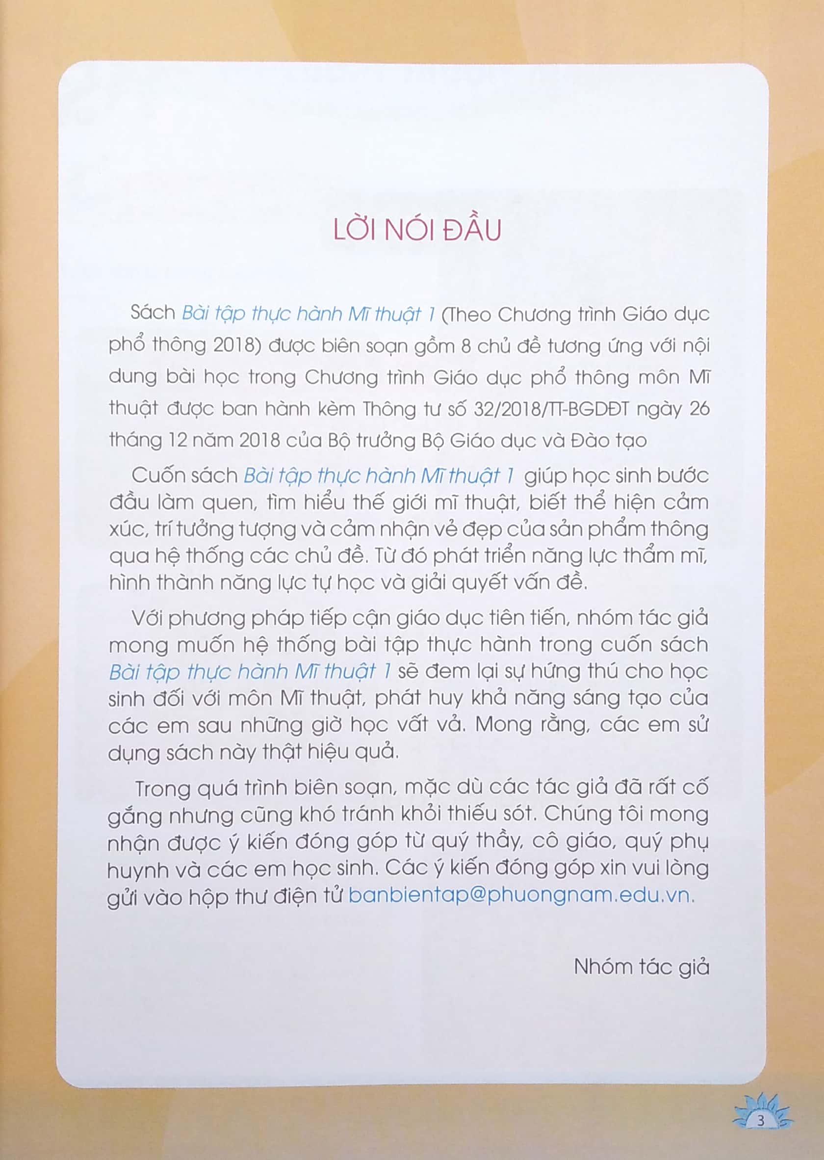 Bài Tập Thực Hành Mĩ Thuật Lớp 1 (Theo Chương Trình Giáo Dục Phổ Thông 2018)