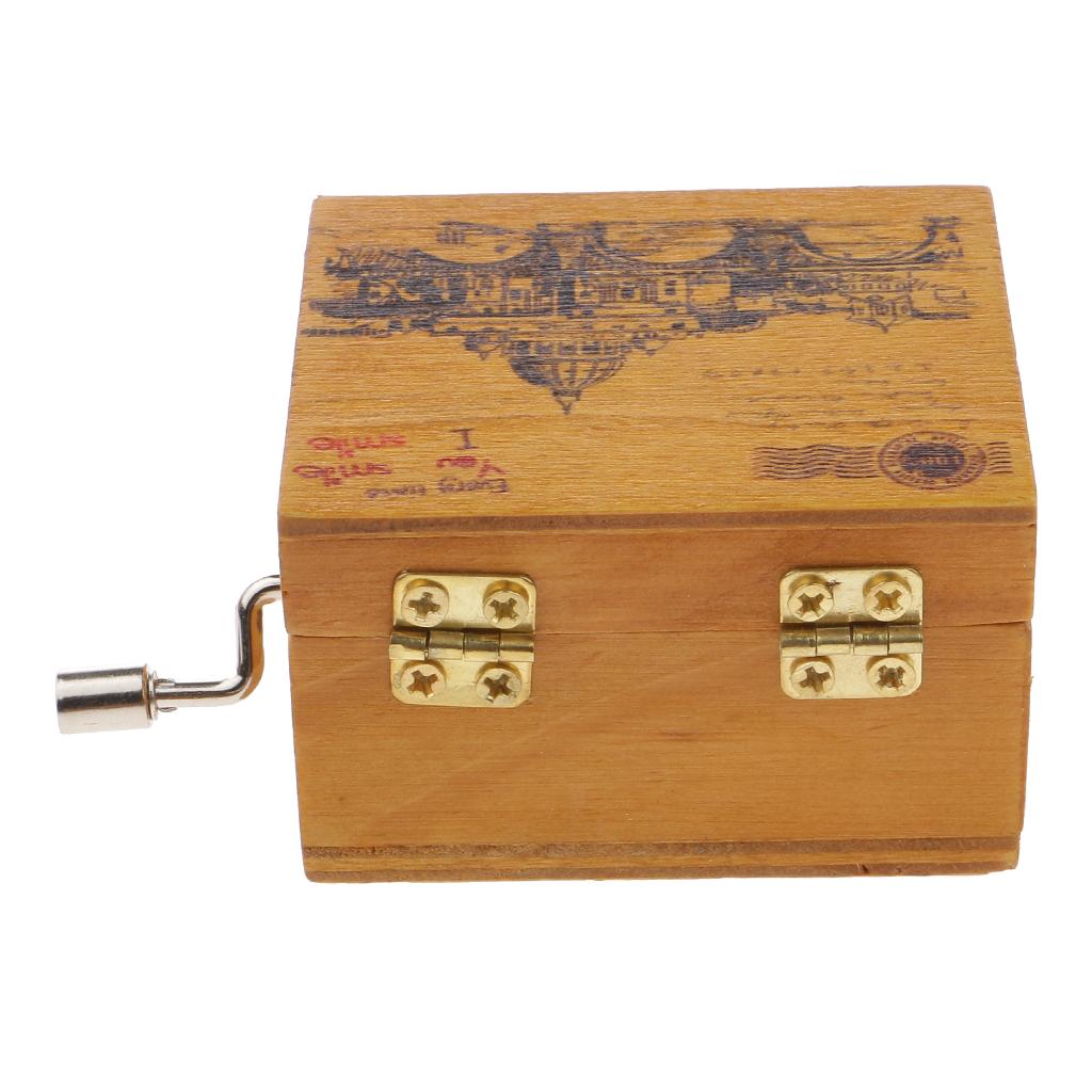 Scenery Wooden Hand-cranked Music Box Clockwork Music Box Castle in the Sky