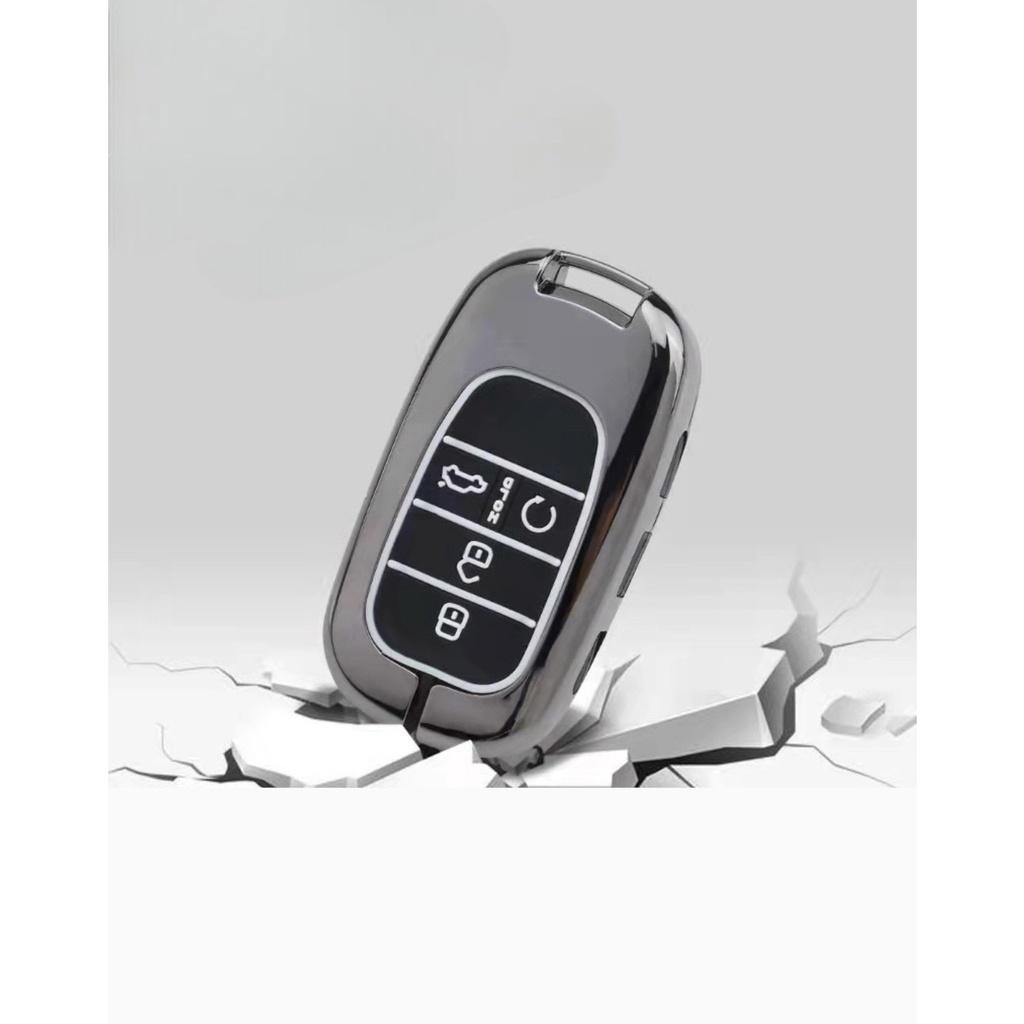 Ốp kim loại Honda City 4 nút -2022 loại mới-Bảo vệ ốp khóa chất liệu hợp kim