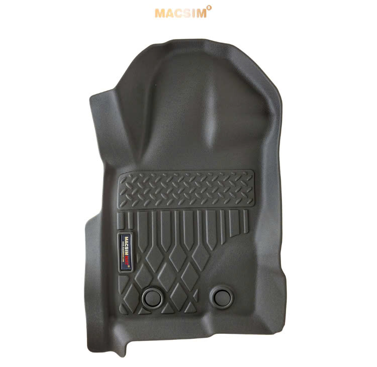 Thảm lót sàn xe ô tô sd Ford Ranger/ Ford Raptor 2012-2021 Nhãn hiệu Macsim chất liệu nhựa TPE cao cấp màu đen