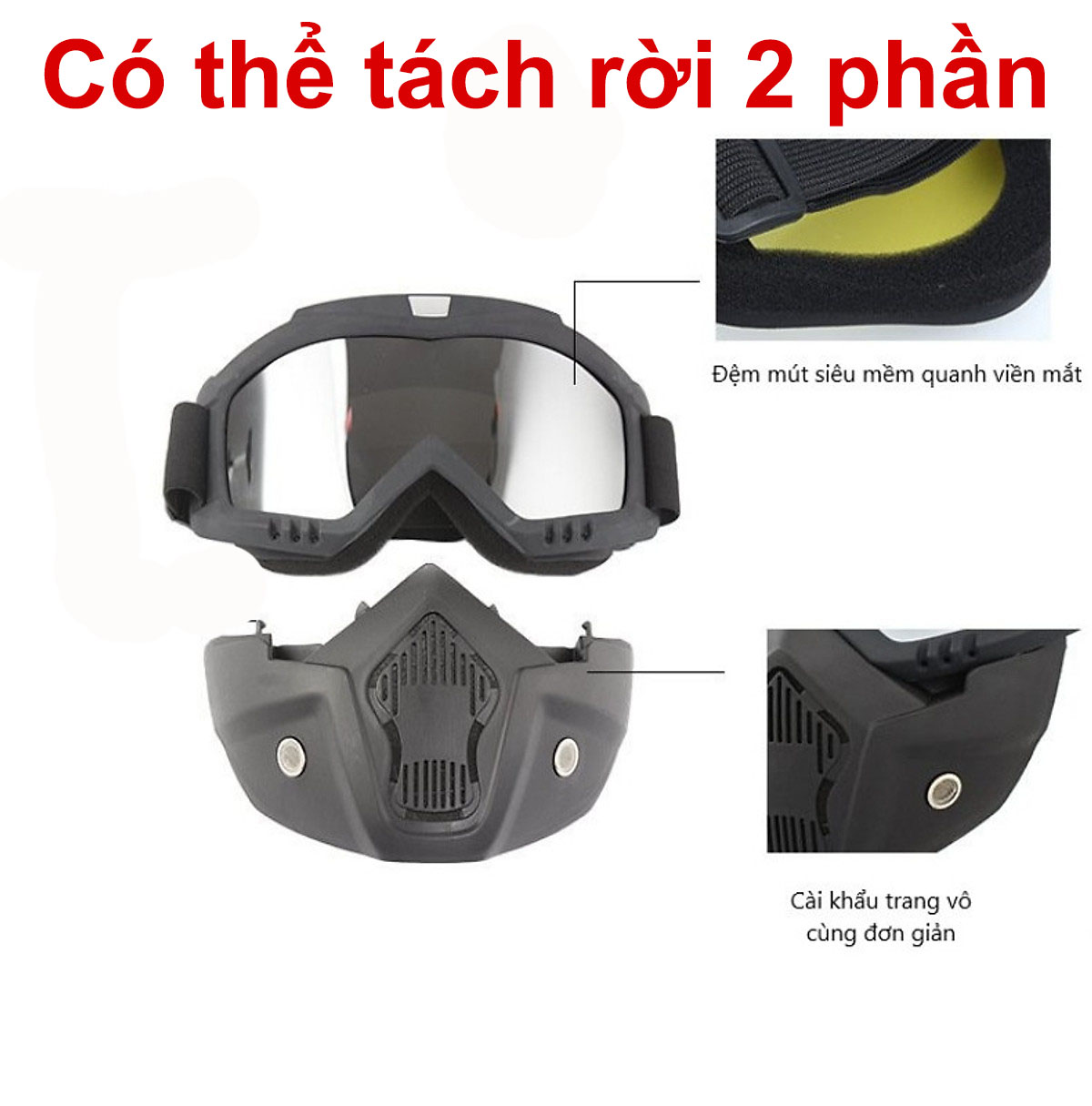 Mặt Nạ Phượt Biker Beon Đi Đường, Phù Hợp Đeo Kèm Mũ Bảo Hiểm 3/4 Khi Đi Xe Máy - Chính Hãng Amalife