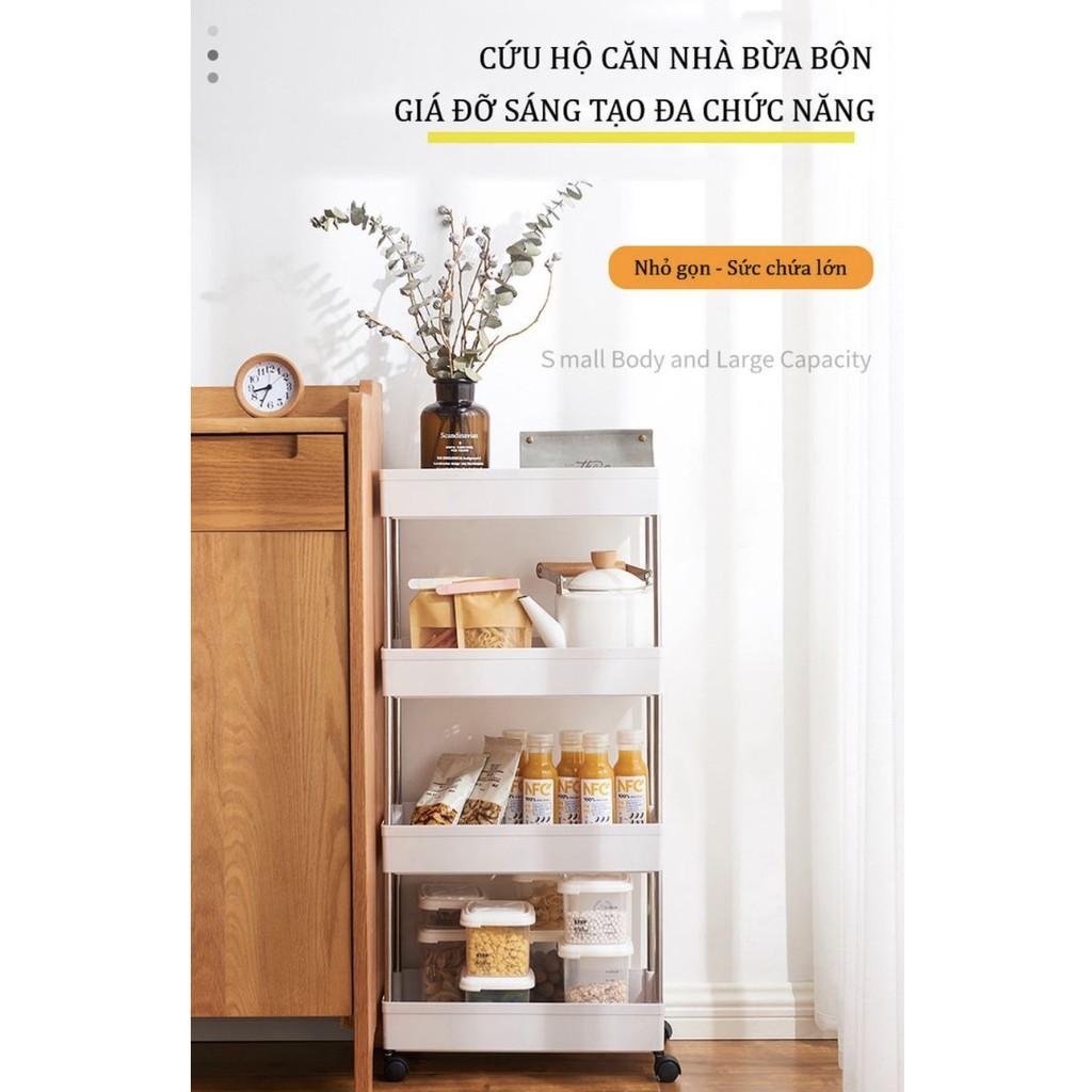 KỆ LẮP RÁP 4 TẦNG LƯU TRỮ ĐỒ VẬT NHÀ CỬA DI ĐỘNG 360 ĐỘ