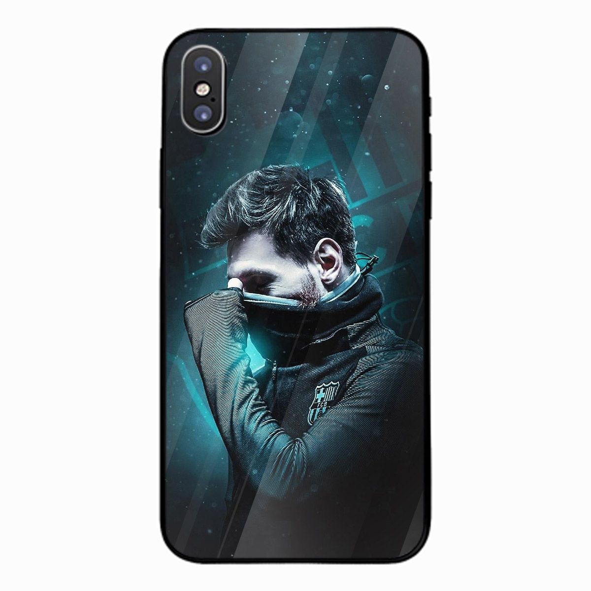 Ốp điện thoại kính cường lực cho máy iPhone X - Leo Messi MS ACZTU008