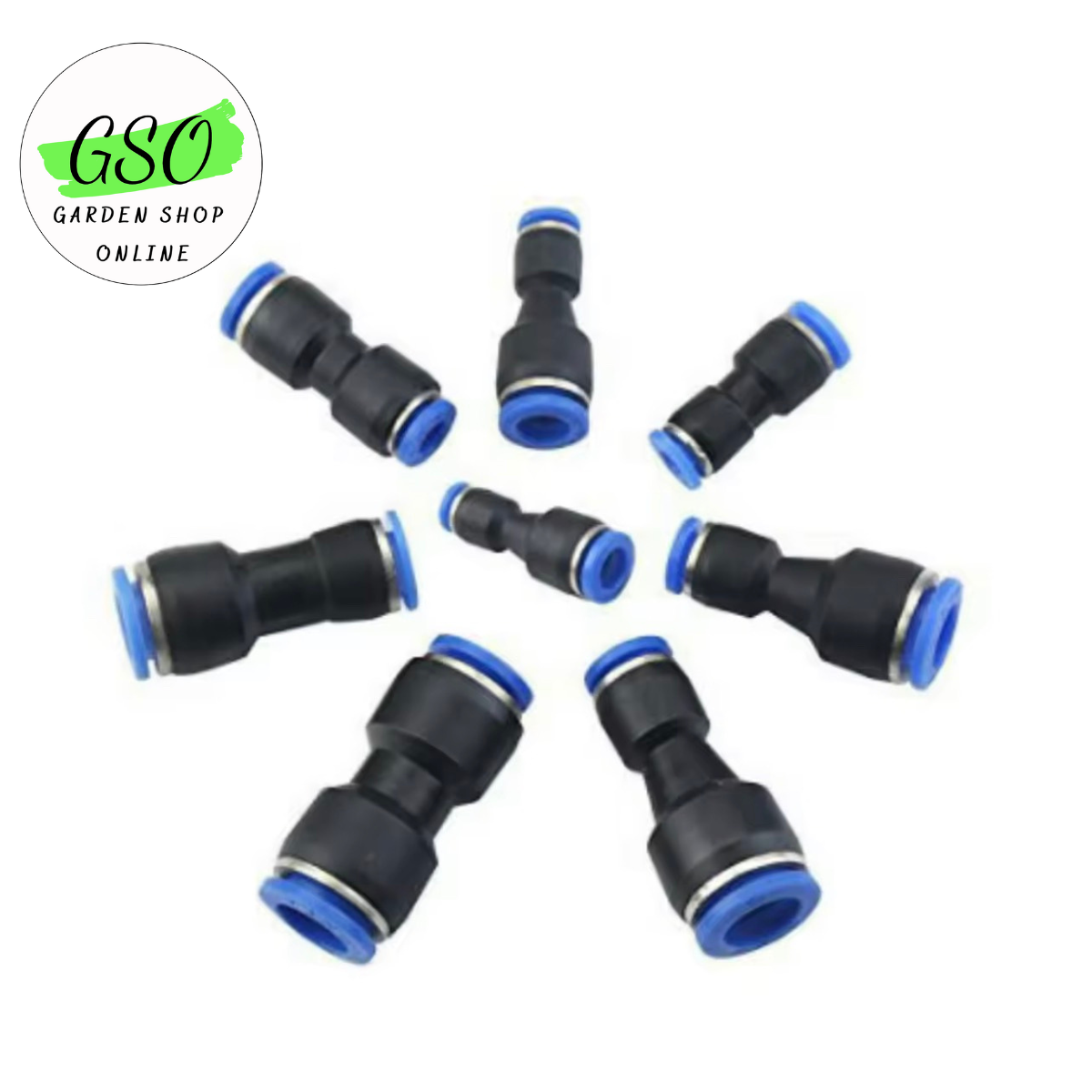 Cút nối thẳng 2 đầu dây hơi khí nén, phun sương, dây hơi 6mm 8mm 10 mm 12mm, PU4 PU6 PU8 PU10 PU12 PU14