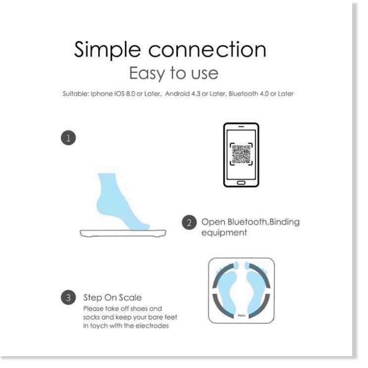 Cân sức khỏe điện tử được kết nối với điện thoại của bạn (iOS 8 và Android 4.3 trở lên)