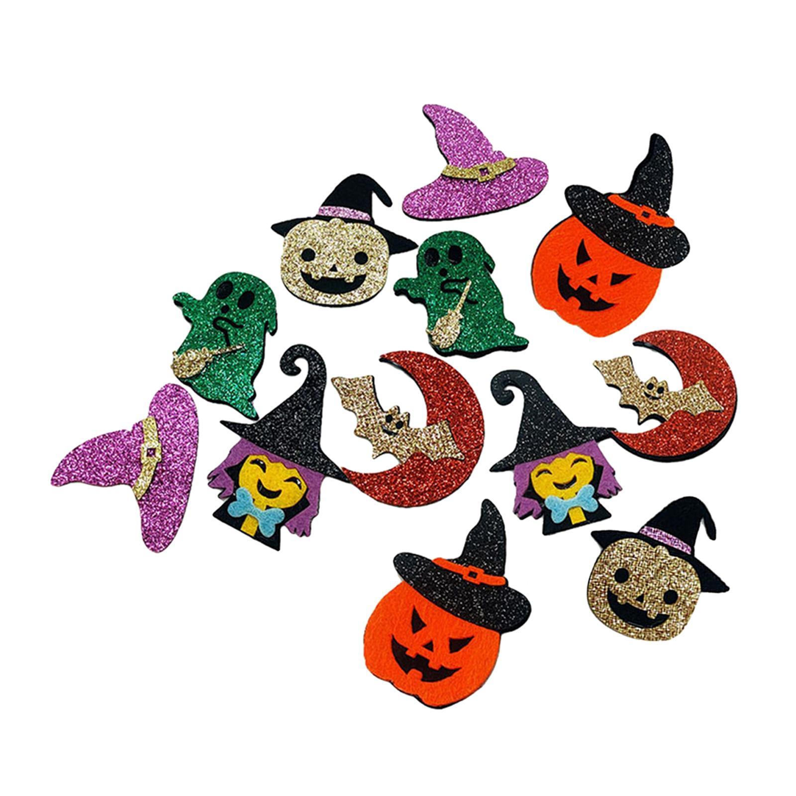 12 Pieces Colorful Halloween Sequins Accessories Flatback Birthday Assorted
