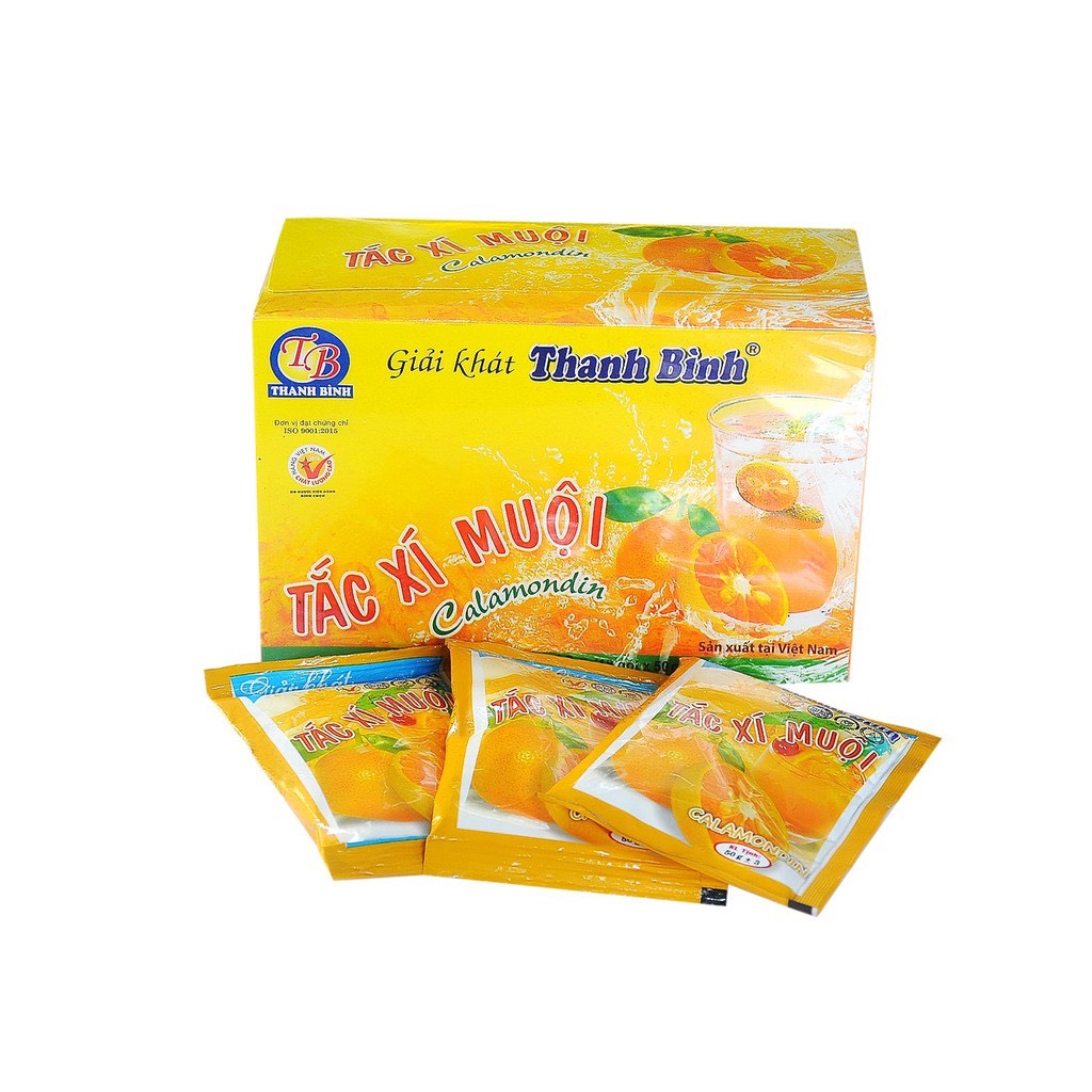 Tắc xí muội Thanh Bình - Hộp giấy 900g(18gói x50g), giải khát, tăng đề kháng, bổ sung Vitamin