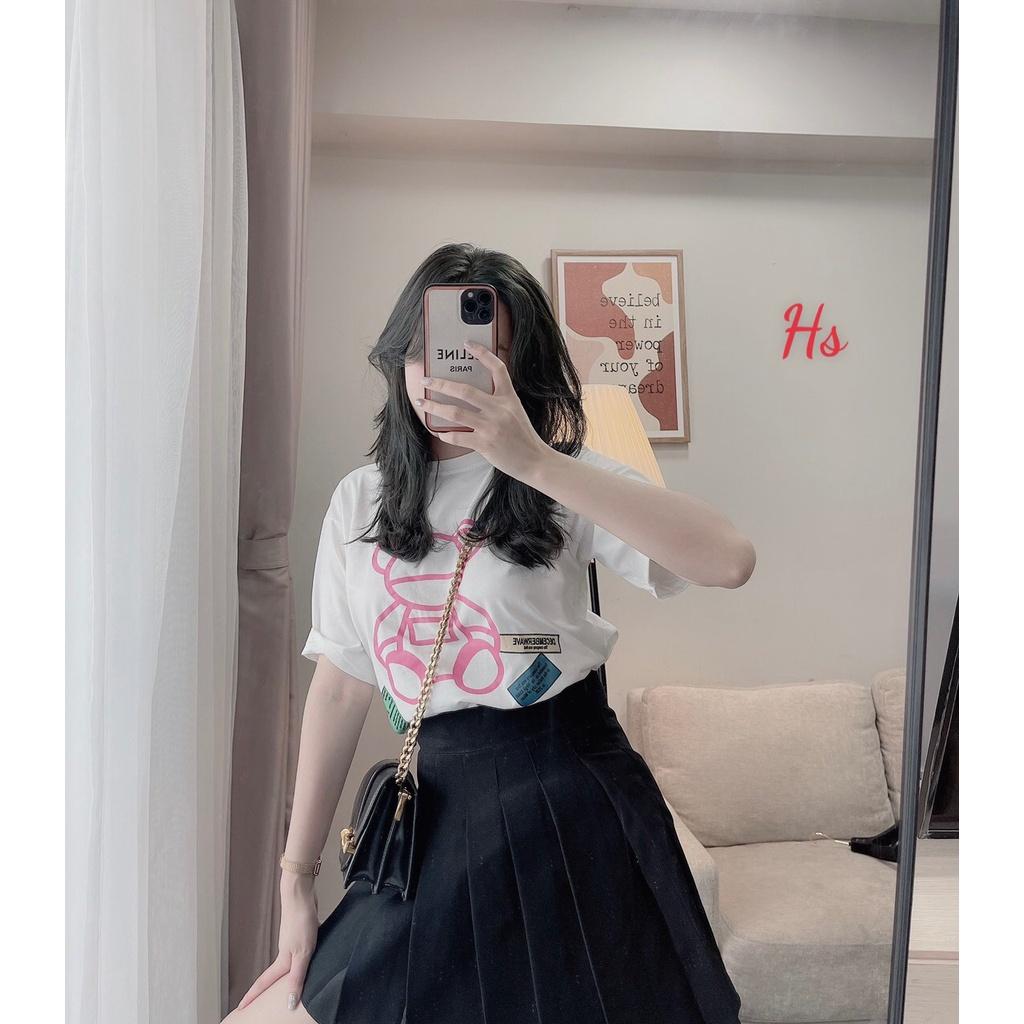Áo Phông Gấu Hồng Unisex In Hình