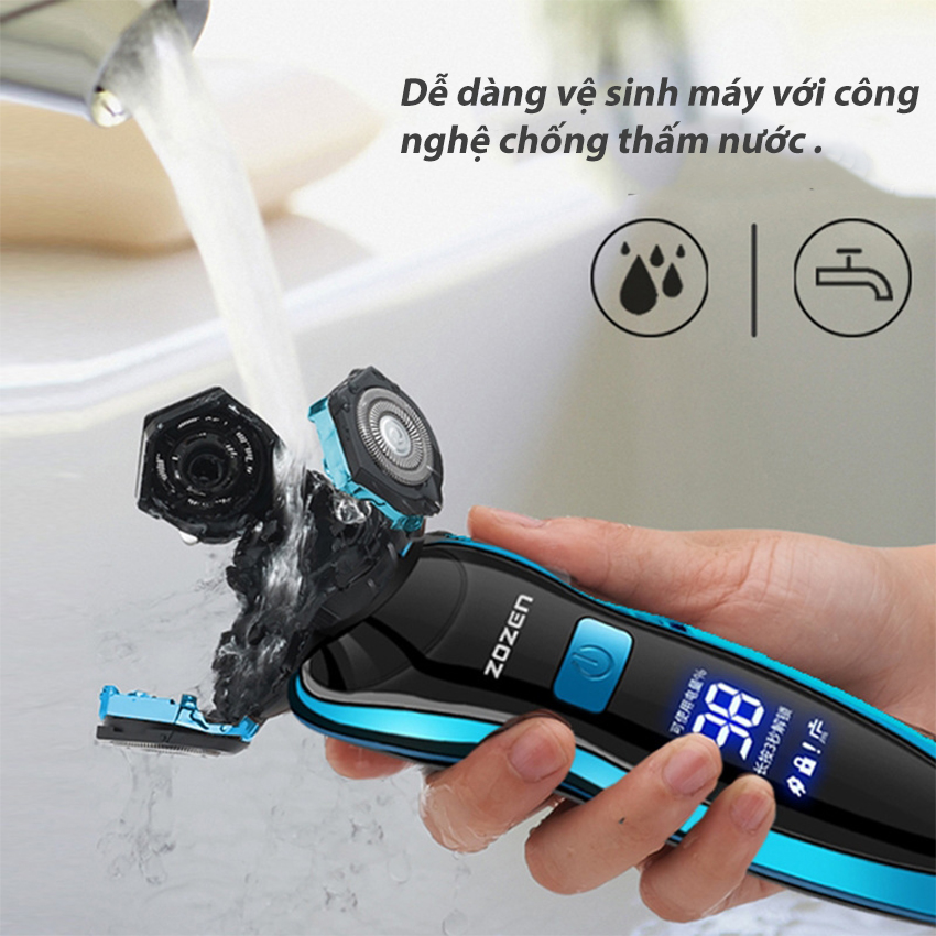 Máy cạo râu sạc điện SeaSy SS16 đa năng Cao Cấp 4 trong 1 thiết kế 3 lưỡi kép dành cho nam giới - Hàng Chính Hãng