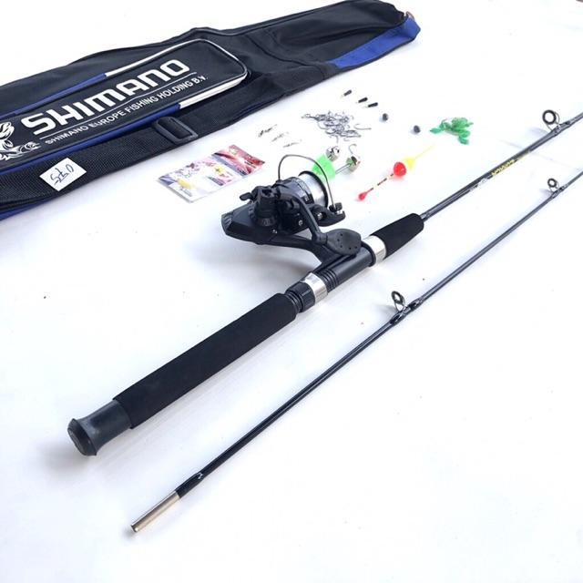 Combo bộ cần 2 khúc dài 2m1 + máy câu + đầy đủ phụ kiện như hình cần cực khoẻ giá rẻ thegioidocau