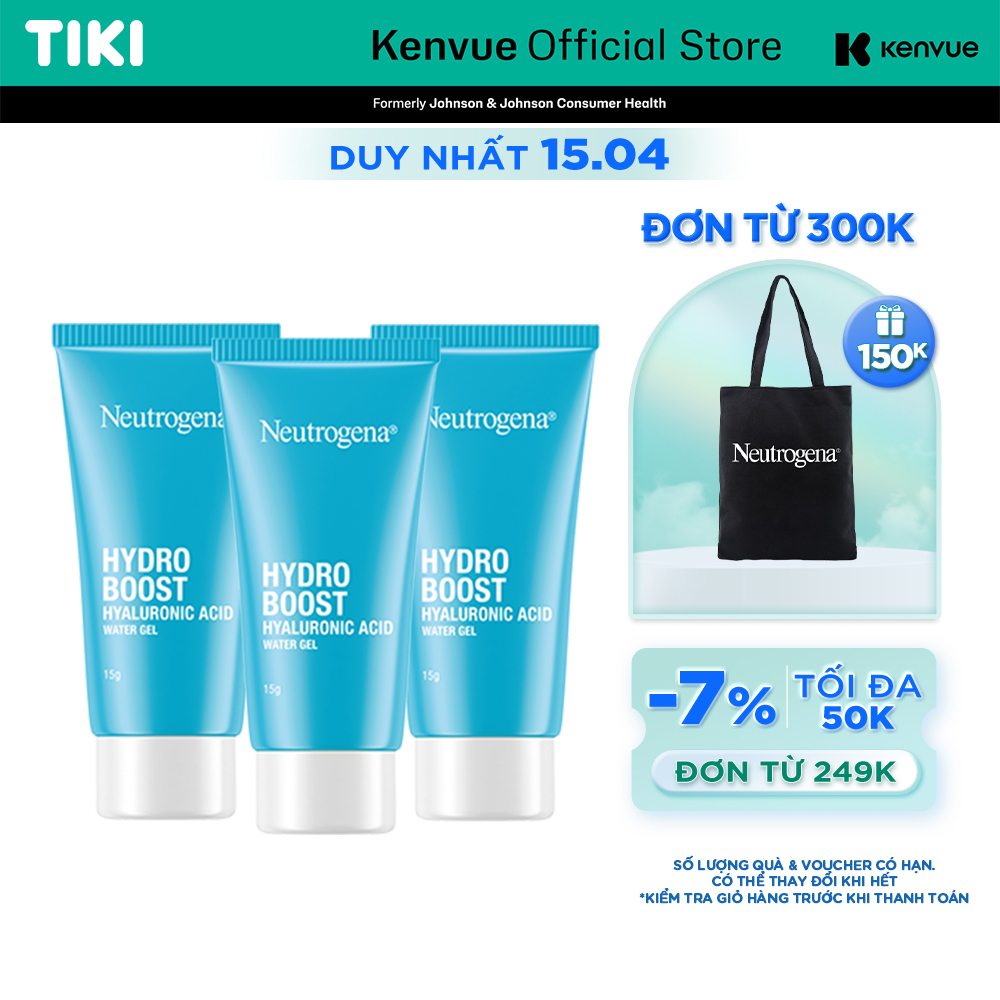 Combo 3 Kem Dưỡng Ẩm Cấp Nước Neutrogena Hydro Boost Water Gel Mini 15gx3