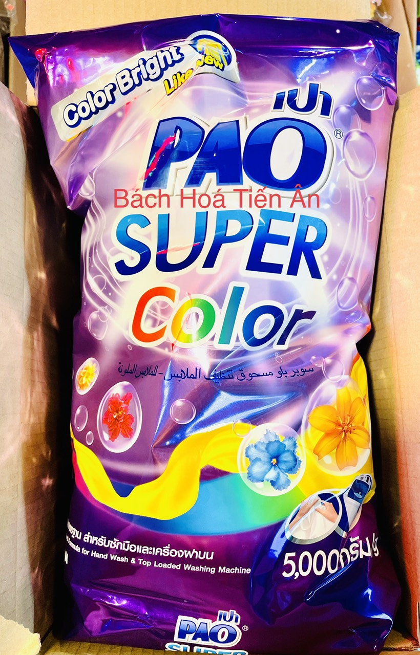 Bột Giặt PAO SUPER 5kg Thái Lan Chính Hãng - Trắng sáng cực kỳ và sạch hơn - hương thơm êm dịu tươi mát