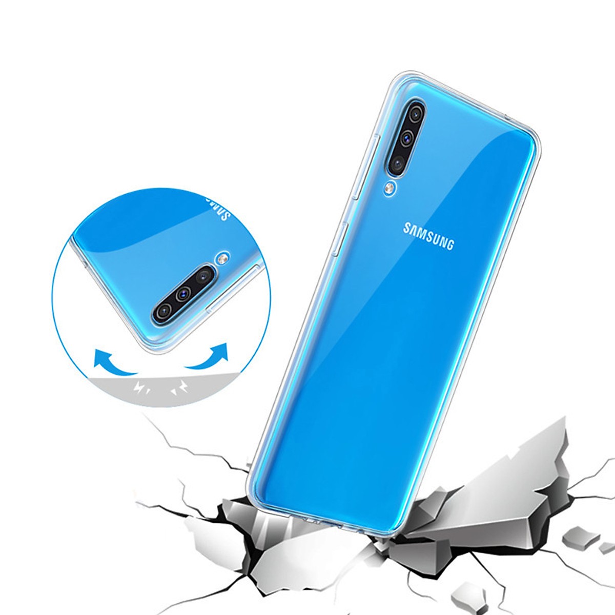 Ốp lưng silicone dẻo trong suốt dành cho Samsung Galaxy A50