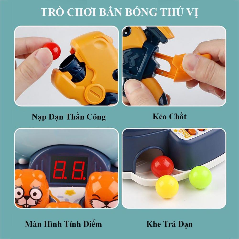 Đồ chơi trẻ em đập chuột bắn bóng kèm nhạc luyện tập phản xạ, tinh mắt và tư duy nhanh nhạy cho bé.