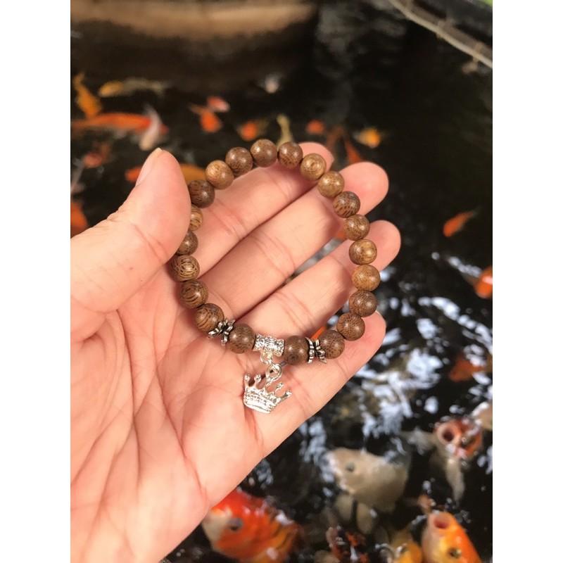 Vòng Tay trầm hương 6li mix charm bạc thái nữ dễ thương