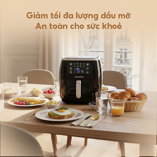 Nồi chiên không dầu điện tử Sharp 6.8 lít KF-AF68EPV - Hàng chính hãng