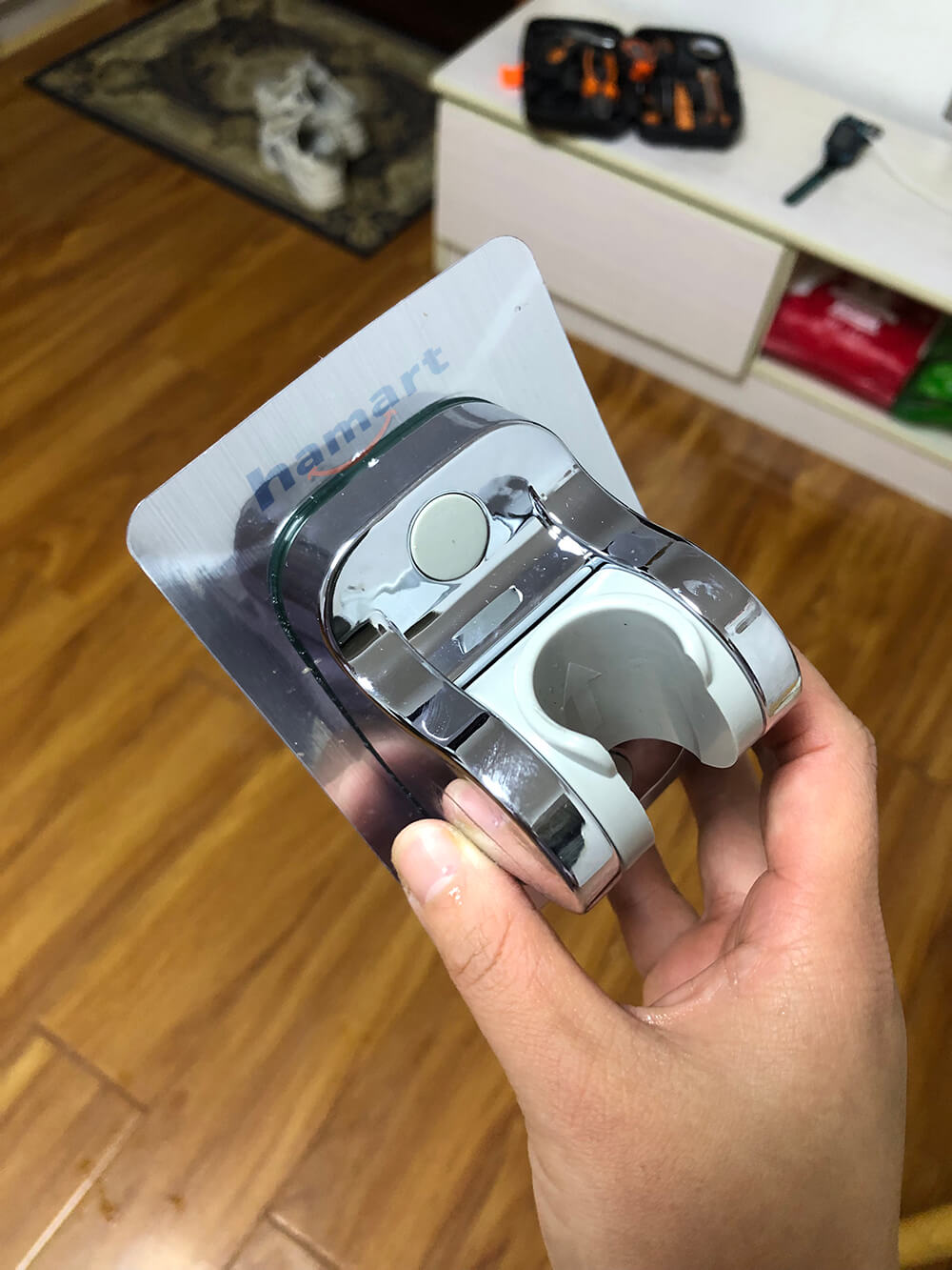 Giá Đỡ Vòi Hoa Sen Dán Tường Đế Góc Nghiêng 120º Móc Treo Vòi Xịt Nhà Tắm Siêu Dính Hamart
