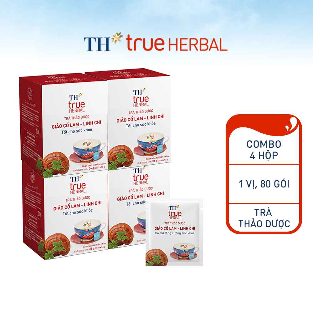 Combo 4 Hộp Trà thảo dược Giảo cổ lam – Linh chi TH True Herbal (20 gói)