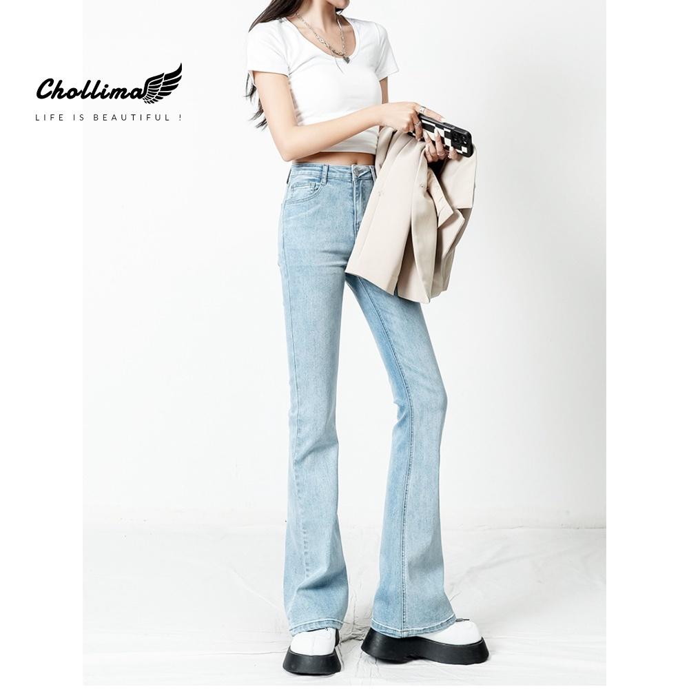 Quần jeans nữ ống loe co giãn Chollima QD046 trẻ trung năng động ulzzang phong cách hàn quốc