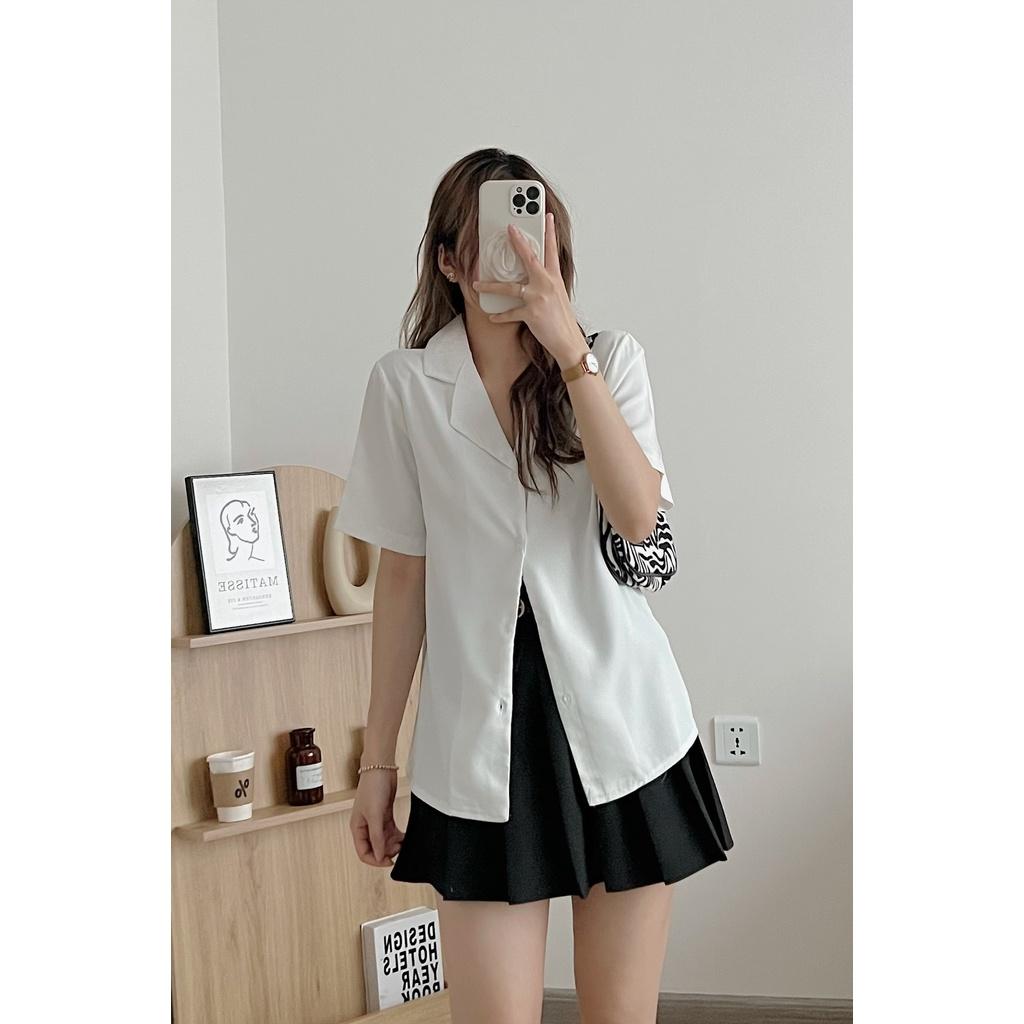 ÁO SƠ MI CỔ VEST BASIC SIÊU XINH LỤA HÀN