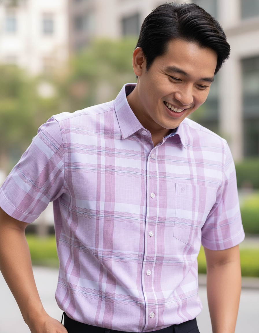 Áo sơ mi tay ngắn Khatoco (M-2XL)