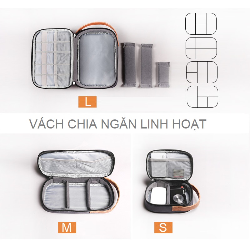 Túi đựng máy ảnh pin và phụ kiện công nghệ chống nước, quai da