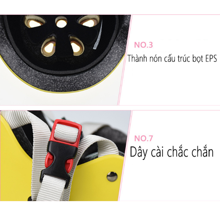 Nón bảo hiểm chơi thể thao cho trẻ em 3-8 tuổi ( 15kg - 35 kg) giúp bảo vệ cho bé khỏi chấn thương khi chơi,làm từ nhựa ABS cao cấp, nhiều màu sắc, Hàng Chính Hãng Cleacco