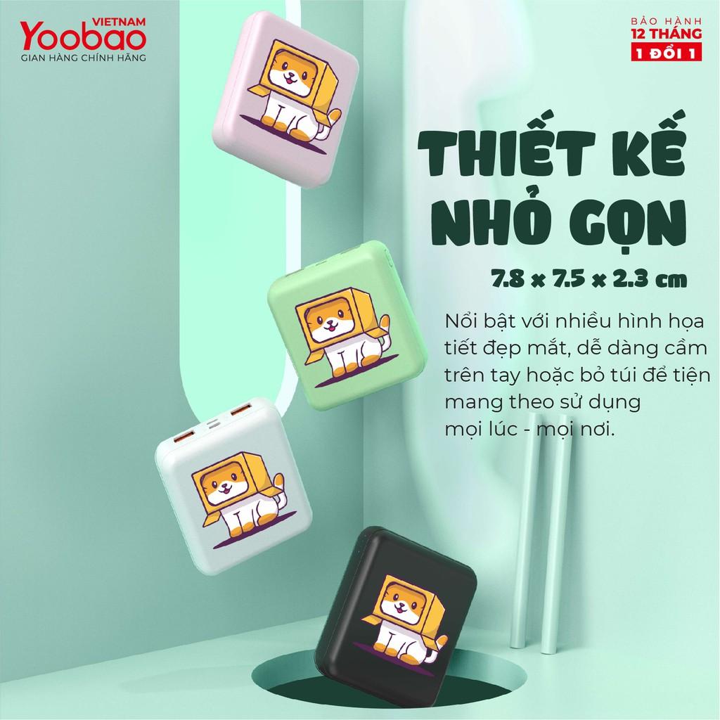 Sạc dự phòng mini dễ thương 10000mAh Yoobao M4 mini - Sạc đồng thời 2 cổng - Hàng chính hãng