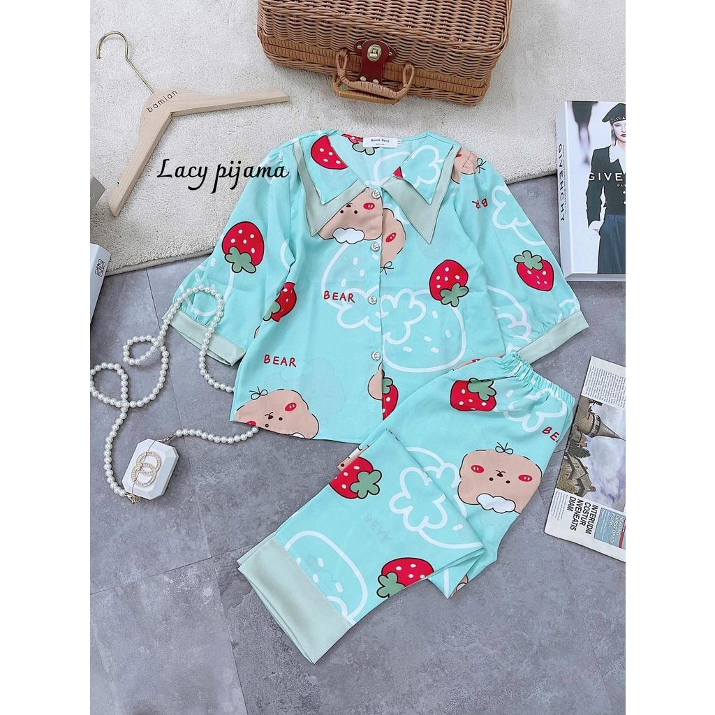 Đồ bộ bé gái, bộ pijama ngắn tay quần dài cho bé gái size 18-30kg chất lụa mango mềm mát