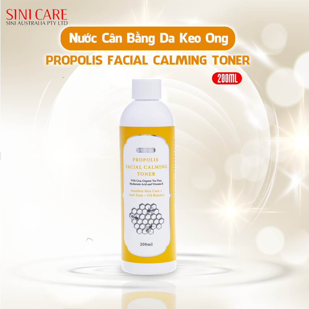 Nước cân bằng làm dịu da keo ong SINICARE PROPOLIS FACIAL CALMING TONER 200ml